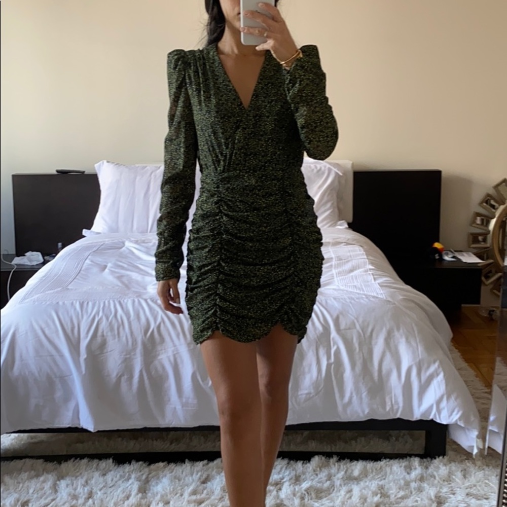 Printed Zara dress with ruching